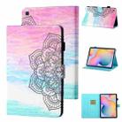 For Samsung Galaxy Tab S6 Lite P610/P615 Coloured Drawing Stitching Horizontal Flip Leather Case with Holder & Card Slot & Sleep / Wake-up Function(Colorful Mandala) - 1