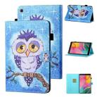 For Samsung Galaxy Tab A 8.0 (2019) T290/T295 Coloured Drawing Stitching Horizontal Flip Leather Case with Holder & Card Slot (Blue Owl) - 1