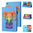 For Samsung Galaxy Tab A 8.0 (2019) T290/T295 Coloured Drawing Stitching Horizontal Flip Leather Case with Holder & Card Slot (Colorful Elephant) - 1
