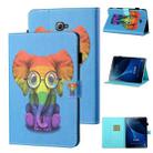 For Samsung Galaxy Tab A 10.1 (2016) T580/T585 Coloured Drawing Stitching Horizontal Flip Leather Case with Holder & Card Slot & Sleep / Wake-up Function(Colorful Elephant) - 1