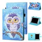 For 7 inch Tablet Universal Coloured Drawing Stitching Horizontal Flip Leather Case with Holder & Card Slot(Blue Owl) - 1