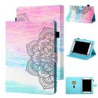 For 7 inch Tablet Universal Coloured Drawing Stitching Horizontal Flip Leather Case with Holder & Card Slot(Colorful Mandala) - 1