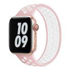 Elastic Silicone Watch Band For Apple Watch Series 7 45mm / 6 & SE & 5 & 4 44mm / 3 & 2 & 1 42mm, Length:150mm(Light Pink White) - 1