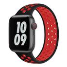 Elastic Silicone Watch Band For Apple Watch Apple Watch Ultra 49mm / Series 8&7 45mm / SE 2&6&SE&5&4 44mm / 3&2&1 42mm, Length:160mm(Black Red) - 1