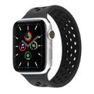 Elastic Silicone Watch Band For Apple Watch Series 8&7 41mm / SE 2&6&SE&5&4 40mm / 3&2&1 38mm, Length: 160mm(Black) - 1