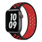 Elastic Silicone Watch Band For Apple Watch Series 7 41mm / 6 & SE & 5 & 4 40mm / 3 & 2 & 1 38mm, Length: 160mm(Black Red) - 1