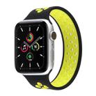 Elastic Silicone Watch Band For Apple Watch Apple Watch Ultra 49mm / Series 8&7 45mm / SE 2&6&SE&5&4 44mm / 3&2&1 42mm, Length: 170mm(Black Yellow) - 1