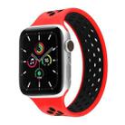 Elastic Silicone Watch Band For Apple Watch Apple Watch Ultra 49mm / Series 8&7 45mm / SE 2&6&SE&5&4 44mm / 3&2&1 42mm, Length: 170mm(Red Black) - 1