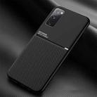 For Samsung Galaxy S20 FE Classic Tilt Strip Grain Magnetic Shockproof PC + TPU Case(Black) - 1