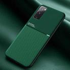 For Samsung Galaxy S20 FE Classic Tilt Strip Grain Magnetic Shockproof PC + TPU Case(Dark Green) - 1