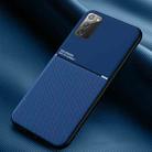 For Samsung Galaxy Note20 Classic Tilt Strip Grain Magnetic Shockproof PC + TPU Case(Blue) - 1