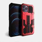 For iPhone 12 mini Vanguard Warrior All Inclusive Double-color Shockproof TPU + PC Protective Case with Holder (Red) - 1