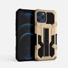 For iPhone 12 / 12 Pro Vanguard Warrior All Inclusive Double-color Shockproof TPU + PC Protective Case with Holder(Gold) - 1