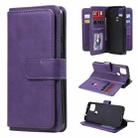 For Google Pixel 5 XL Multifunctional Magnetic Copper Buckle Horizontal Flip Leather Case with Bracket & 10 Card Slots & Wallet & Photo Frame(Purple) - 1