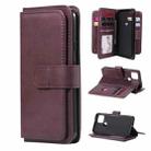 For Google Pixel 5 Multifunctional Magnetic Copper Buckle Horizontal Flip Leather Case with Bracket & 10 Card Slots & Wallet & Photo Frame(Wine Red) - 1