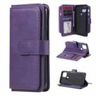 For Google Pixel 5 Multifunctional Magnetic Copper Buckle Horizontal Flip Leather Case with Bracket & 10 Card Slots & Wallet & Photo Frame(Purple) - 1