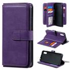 For Xiaomi Redmi 9A Multifunctional Magnetic Copper Buckle Horizontal Flip Leather Case with Bracket & 10 Card Slots & Wallet & Photo Frame(Purple) - 1
