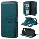 For Xiaomi Redmi 9C Multifunctional Magnetic Copper Buckle Horizontal Flip Leather Case with Bracket & 10 Card Slots & Wallet & Photo Frame(Dark Green) - 1