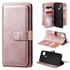 For Xiaomi Redmi 9C Multifunctional Magnetic Copper Buckle Horizontal Flip Leather Case with Bracket & 10 Card Slots & Wallet & Photo Frame(Rose Gold) - 1