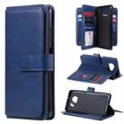 For Xiaomi Poco X3 NFC Multifunctional Magnetic Copper Buckle Horizontal Flip Leather Case with Bracket & 10 Card Slots & Wallet & Photo Frame(Dark Blue) - 1