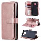 For Xiaomi Poco X3 NFC Multifunctional Magnetic Copper Buckle Horizontal Flip Leather Case with Bracket & 10 Card Slots & Wallet & Photo Frame(Rose Gold) - 1
