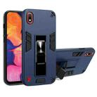 For Samsung Galaxy A10 2 in 1 PC + TPU Shockproof Protective Case with Invisible Holder(Blue) - 1
