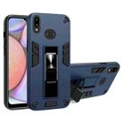 For Samsung Galaxy A10s 2 in 1 PC + TPU Shockproof Protective Case with Invisible Holder(Blue) - 1