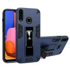 For Samsung Galaxy A20s 2 in 1 PC + TPU Shockproof Protective Case with Invisible Holder(Blue) - 1