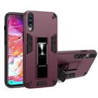For Samsung Galaxy A50 2 in 1 PC + TPU Shockproof Protective Case with Invisible Holder(Wine Red) - 1