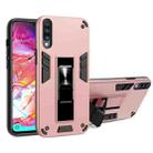 For Samsung Galaxy A50 2 in 1 PC + TPU Shockproof Protective Case with Invisible Holder(Rose Gold) - 1
