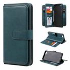 For OPPO A5 / A3s Multifunctional Magnetic Copper Buckle Horizontal Flip Solid Color Leather Case with 10 Card Slots & Wallet & Holder & Photo Frame(Dark Green) - 1