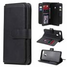 For OPPO A7 / A5s (AX5s) Multifunctional Magnetic Copper Buckle Horizontal Flip Solid Color Leather Case with 10 Card Slots & Wallet & Holder & Photo Frame(Black) - 1