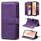 For OPPO A8 / A31 (2020) Multifunctional Magnetic Copper Buckle Horizontal Flip Solid Color Leather Case with 10 Card Slots & Wallet & Holder & Photo Frame(Purple) - 1