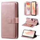 For OPPO A8 / A31 (2020) Multifunctional Magnetic Copper Buckle Horizontal Flip Solid Color Leather Case with 10 Card Slots & Wallet & Holder & Photo Frame(Rose Gold) - 1