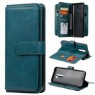 For OPPO A9 (2020) / A11x / A5 (2020) Multifunctional Magnetic Copper Buckle Horizontal Flip Solid Color Leather Case with 10 Card Slots & Wallet & Holder & Photo Frame(Dark Green) - 1