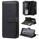 For OPPO A9 (2020) / A11x / A5 (2020) Multifunctional Magnetic Copper Buckle Horizontal Flip Solid Color Leather Case with 10 Card Slots & Wallet & Holder & Photo Frame(Black) - 1