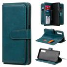 For OPPO Realme 6 Multifunctional Magnetic Copper Buckle Horizontal Flip Solid Color Leather Case with 10 Card Slots & Wallet & Holder & Photo Frame(Dark Green) - 1