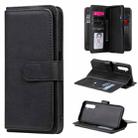 For OPPO Realme 6 Multifunctional Magnetic Copper Buckle Horizontal Flip Solid Color Leather Case with 10 Card Slots & Wallet & Holder & Photo Frame(Black) - 1