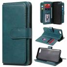 For OPPO A1k / Realme C2 Multifunctional Magnetic Copper Buckle Horizontal Flip Solid Color Leather Case with 10 Card Slots & Wallet & Holder & Photo Frame(Dark Green) - 1