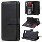 For OPPO A1k / Realme C2 Multifunctional Magnetic Copper Buckle Horizontal Flip Solid Color Leather Case with 10 Card Slots & Wallet & Holder & Photo Frame(Black) - 1