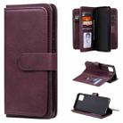 For OPPO Realme C11 Multifunctional Magnetic Copper Buckle Horizontal Flip Solid Color Leather Case with 10 Card Slots & Wallet & Holder & Photo Frame(Wine Red) - 1