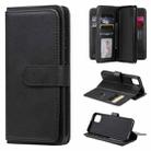 For OPPO Realme C11 Multifunctional Magnetic Copper Buckle Horizontal Flip Solid Color Leather Case with 10 Card Slots & Wallet & Holder & Photo Frame(Black) - 1