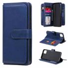 For OPPO Realme C11 Multifunctional Magnetic Copper Buckle Horizontal Flip Solid Color Leather Case with 10 Card Slots & Wallet & Holder & Photo Frame(Dark Blue) - 1