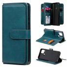 For OPPO Realme C15 Multifunctional Magnetic Copper Buckle Horizontal Flip Solid Color Leather Case with 10 Card Slots & Wallet & Holder & Photo Frame(Dark Green) - 1