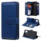 For OPPO Realme C15 Multifunctional Magnetic Copper Buckle Horizontal Flip Solid Color Leather Case with 10 Card Slots & Wallet & Holder & Photo Frame(Dark Blue) - 1