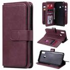 For OPPO Realme 3 / 3i Multifunctional Magnetic Copper Buckle Horizontal Flip Solid Color Leather Case with 10 Card Slots & Wallet & Holder & Photo Frame(Wine Red) - 1