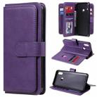 For OPPO Realme 3 / 3i Multifunctional Magnetic Copper Buckle Horizontal Flip Solid Color Leather Case with 10 Card Slots & Wallet & Holder & Photo Frame(Purple) - 1