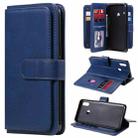 For OPPO Realme 3 / 3i Multifunctional Magnetic Copper Buckle Horizontal Flip Solid Color Leather Case with 10 Card Slots & Wallet & Holder & Photo Frame(Dark Blue) - 1