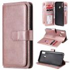 For OPPO Realme 3 / 3i Multifunctional Magnetic Copper Buckle Horizontal Flip Solid Color Leather Case with 10 Card Slots & Wallet & Holder & Photo Frame(Rose Gold) - 1