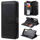 For OPPO Realme 5 Multifunctional Magnetic Copper Buckle Horizontal Flip Solid Color Leather Case with 10 Card Slots & Wallet & Holder & Photo Frame(Black) - 1